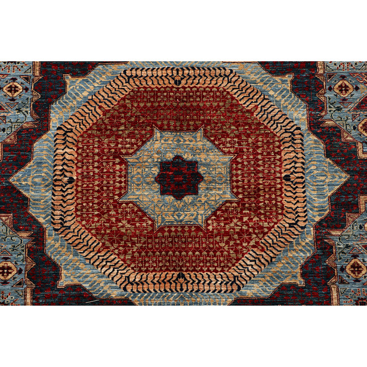 Bokara Rug Co., Inc. Handwoven HighQuality Red/Beige/Blue Area Rug